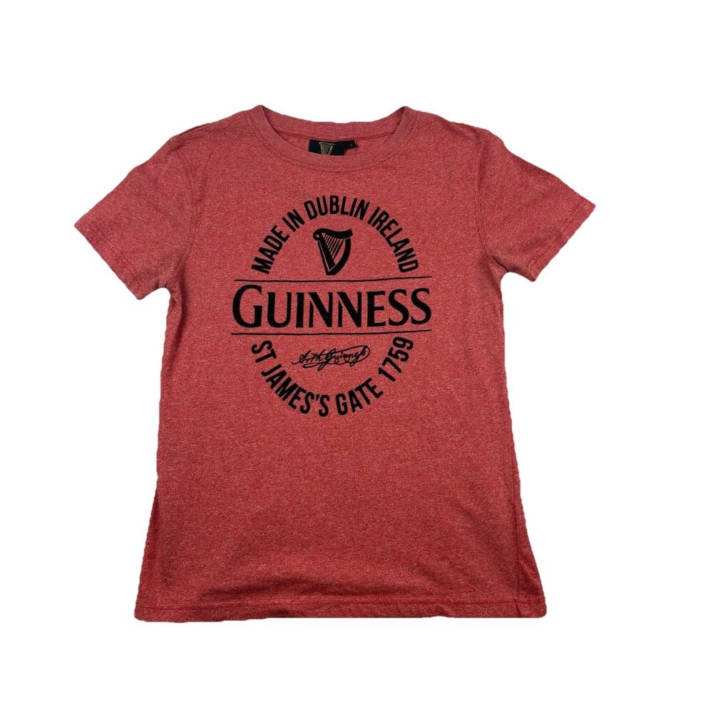 Guinness St James Gate Dublin T Shirt Womens M Salmon Pink Short Sleeve